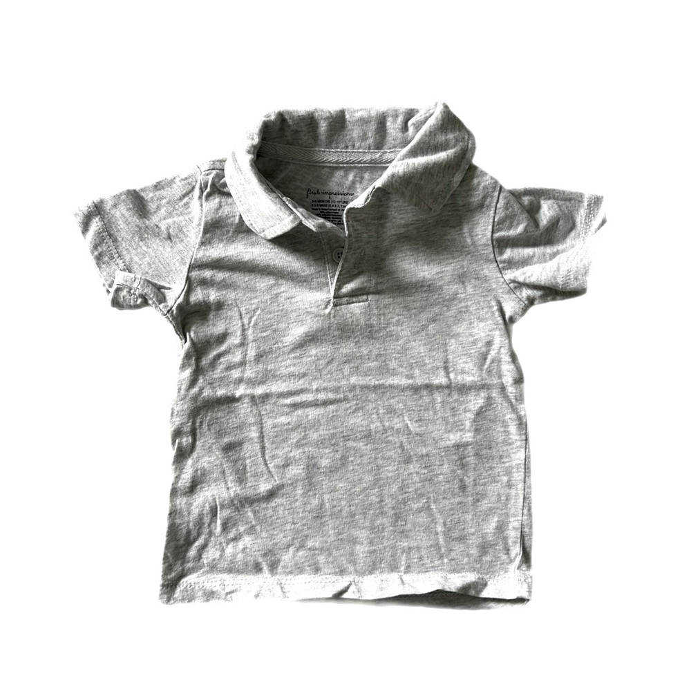FIRST IMPRESSIONS Light Grey Toddler Polo Size 3-6 Months